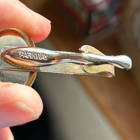 Parkway Damascene cuff links and tie clip- vintage - Picture 8 of 10